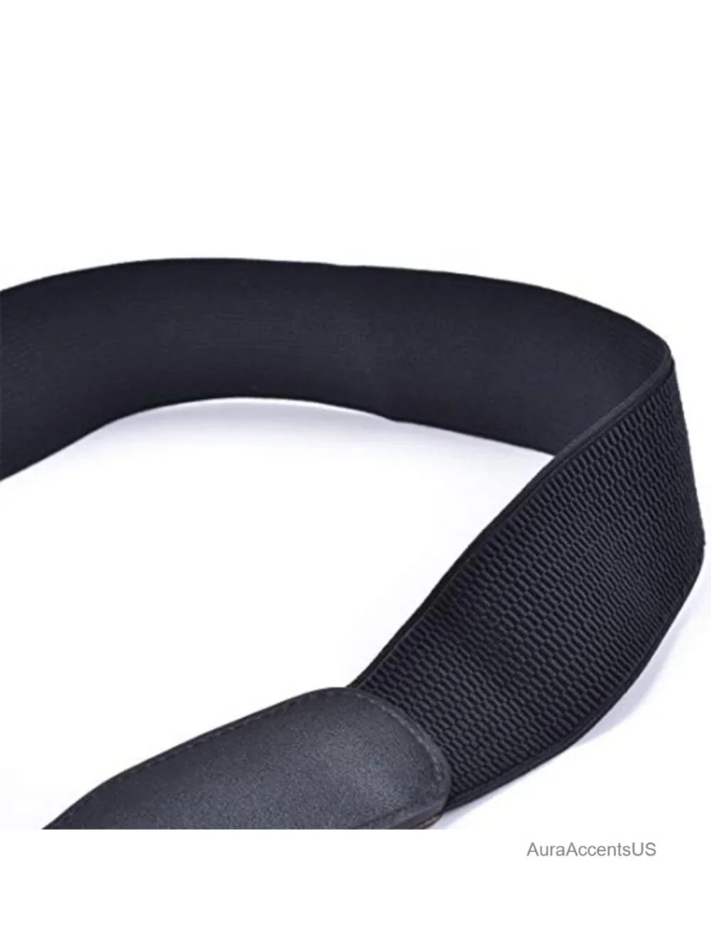 Elastic Stretch Wide Waist Belt with Double Rings Buckle